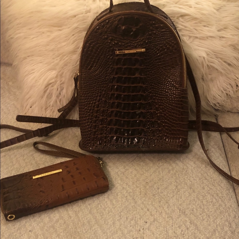 🤩🔥Deep Chocolate Crocodile-Embossed Backpack with Wallet❤️ - Picture 2 of 14